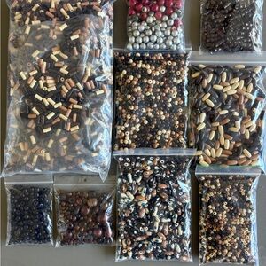 BIG BULK Wood Beads - 2.4 Pounds New Unused